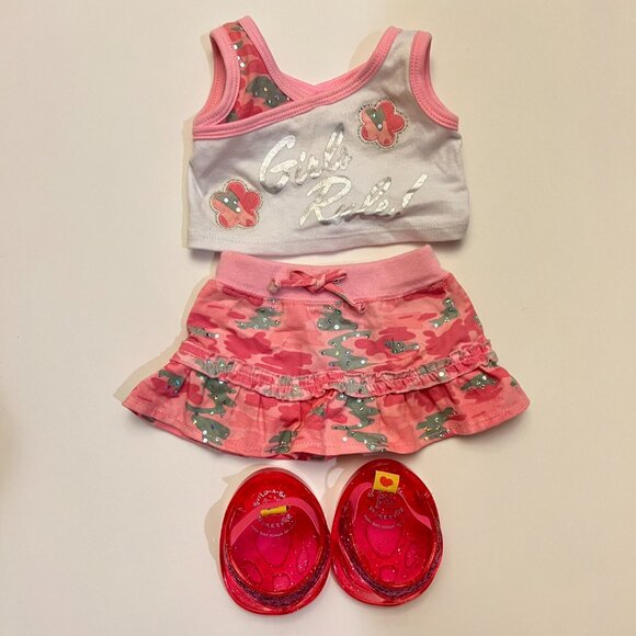 Build-A-Bear Pink Camoflauge Outfit Clothes and Shoes Y2K - Picture 1 of 5